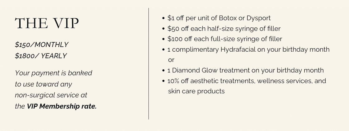 Utah Facial Plastics Membership Tiers Utah Facial Plastics Membership Tiers